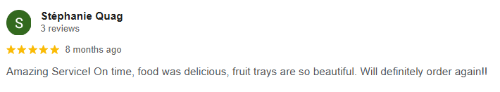 Screenshot of review from Stéphanie Quag