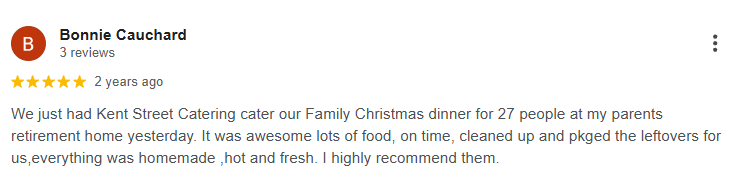 Screenshot of review from Bonnie Cauchard